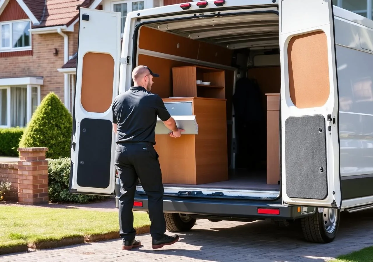 LONS Services team loading furniture into a van outside a home